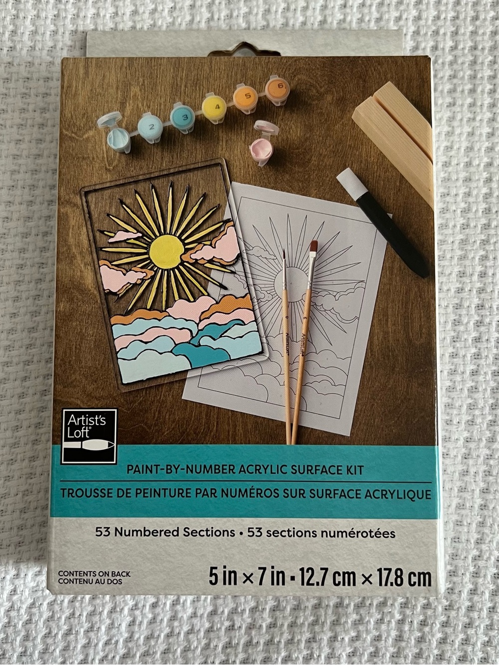 Sun & Clouds Paint-by-Number Kit - Pastel Colors